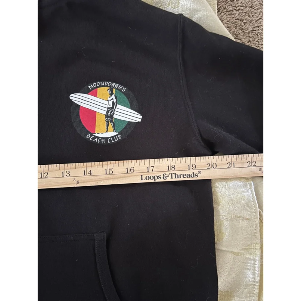 Men's Moondoggies Black Full-Zip Hoodie with Moondoggies Logo, S - Picture 4 of 6